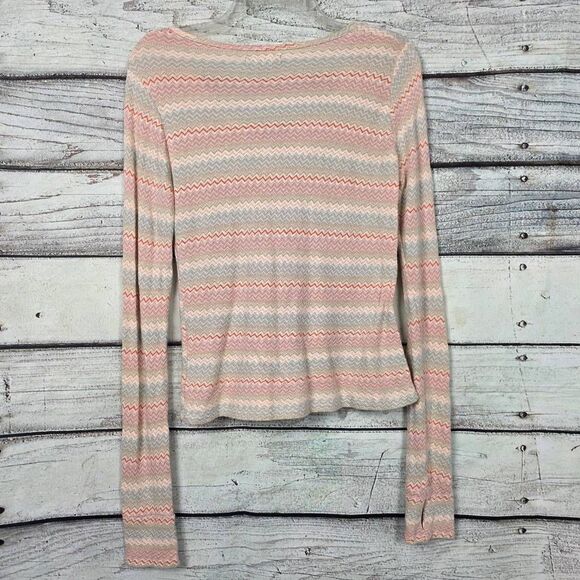 Michael Lauren M Chevron Stripe Button Front Long Sleeve - Picture 8 of 9